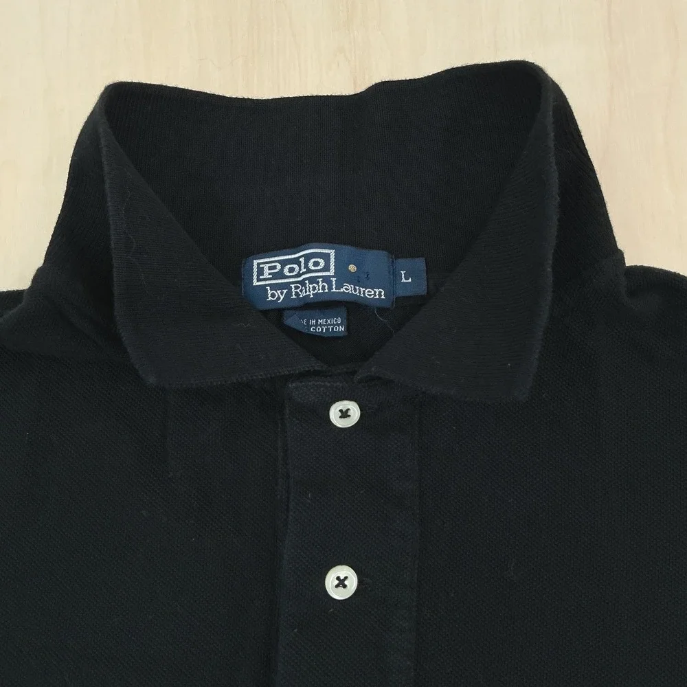 Polo Ralph Lauren Shirt Mens L Black Red Pony Logo Short Sleeve Classic Preppy